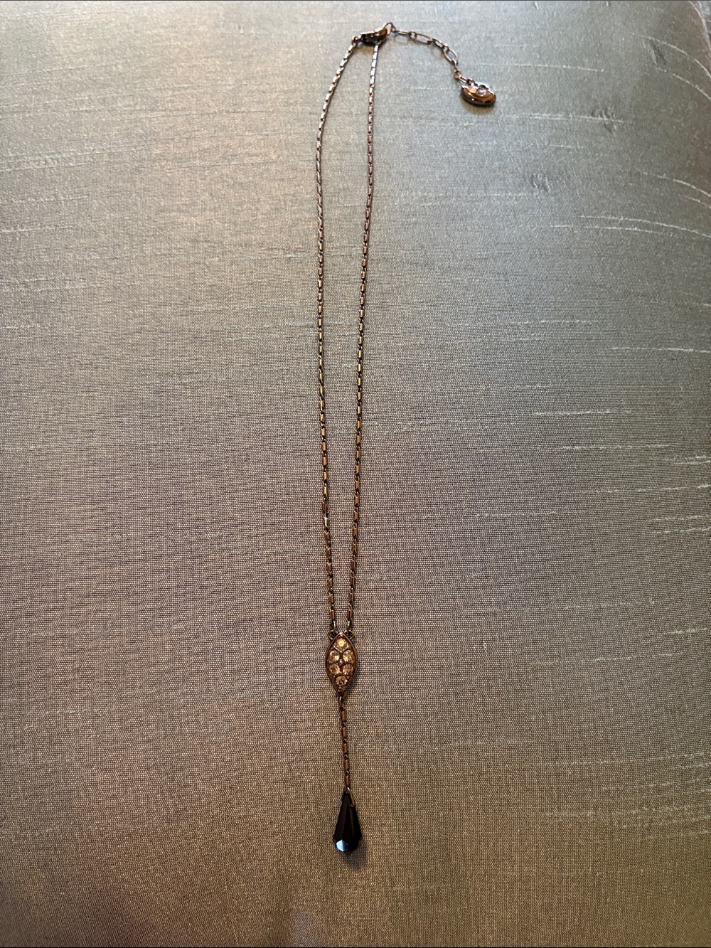 Delicate Swarovski Black Teardrop Pendant Necklace